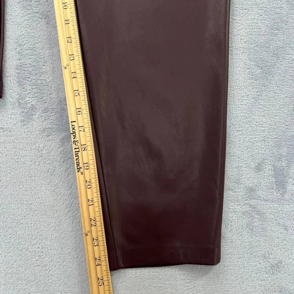 Express Faux Vegan Leather Womens Size 2S‎ Plum Ankle Super High Rise Classic
